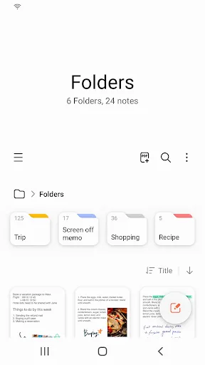 Samsung Notes Android app screenshot 1