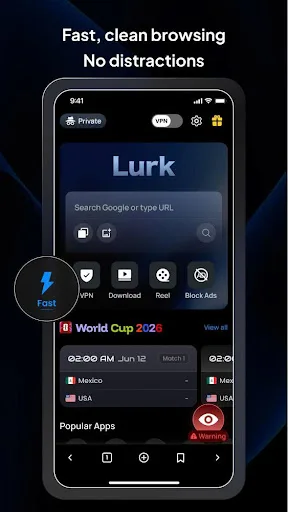 Lurk: Secure Private Browser Android app screenshot 1
