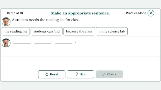 TOEFL  - Complete Sentence Lab Android app screenshot 6