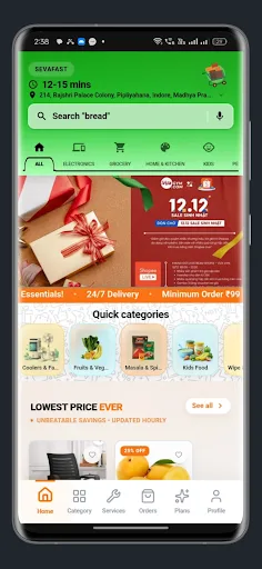 Sevafast Android app screenshot 1