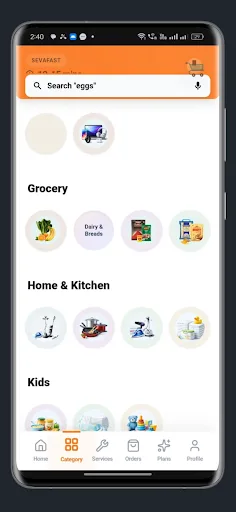 Sevafast Android app screenshot 2