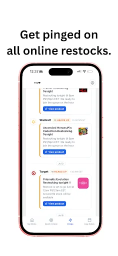 Snag: TCG Alerts Android app screenshot 2