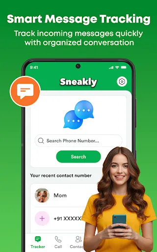 Unseen Chat & Track: Sneakly Android app screenshot 1