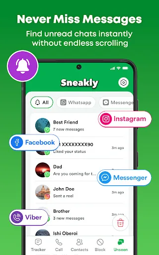 Unseen Chat & Track: Sneakly Android app screenshot 2