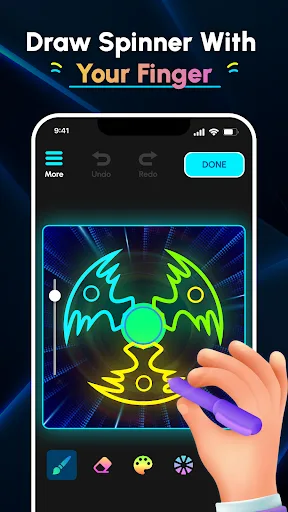 Glow Finger Spinner Art App Android app screenshot 1