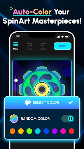 Glow Finger Spinner Art App Android app screenshot 3