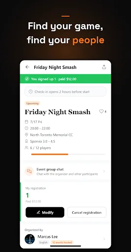 Sporvio Android app screenshot 1