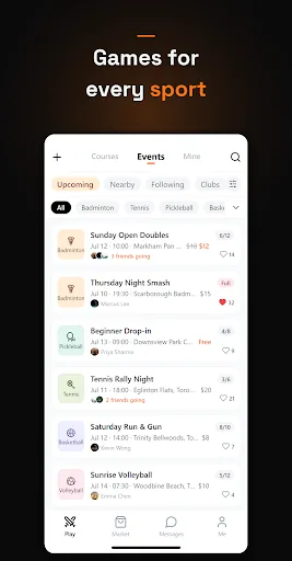 Sporvio Android app screenshot 2