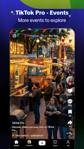 TikTok Pro - Events Android app screenshot 5