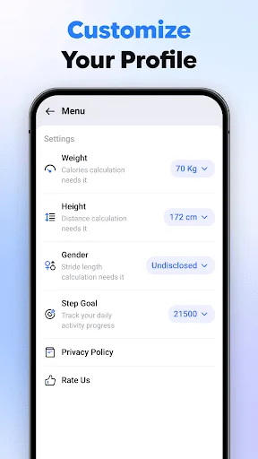 Step Tracker - Goal Counter Android app screenshot 4