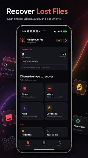 FileRecover: Restore & QR Android app screenshot 1