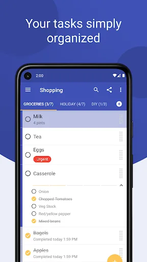 Tasks: To Do List & Reminders Android app screenshot 1