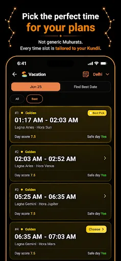 TLA STAR: Muhurat & Transits Android app screenshot 4