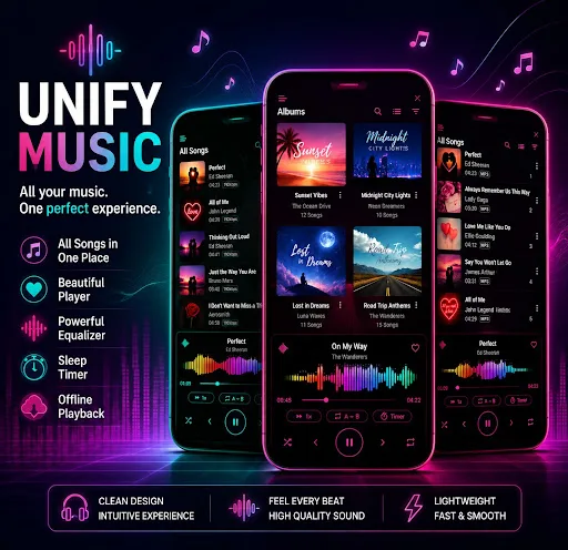 UNIFY Hi-Res Music Player Pro Android app screenshot 1