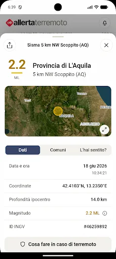 AllertaTerremoto Android app screenshot 2