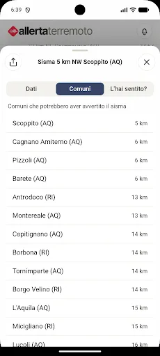 AllertaTerremoto Android app screenshot 3