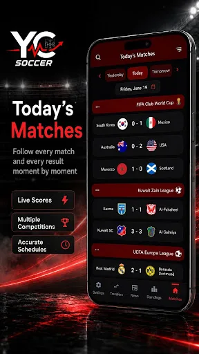 YC Soccer – Live Scores & News Android app screenshot 1