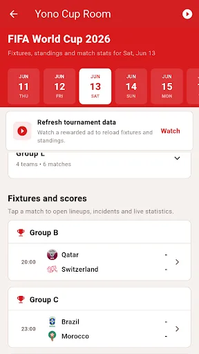 Yono TV - Live Scores Android app screenshot 2
