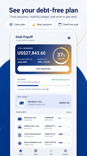 Debt Payoff Planner: Snowball Android app screenshot 1