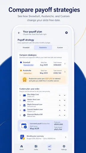 Debt Payoff Planner: Snowball Android app screenshot 2