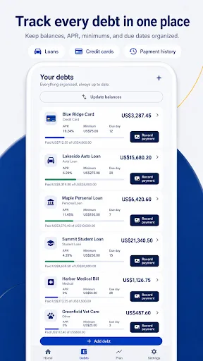 Debt Payoff Planner: Snowball Android app screenshot 4
