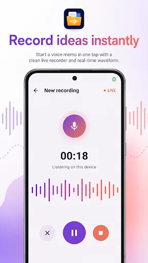 Voice Memo Organizer: Recorder Android app screenshot 1
