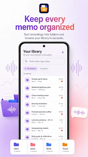 Voice Memo Organizer: Recorder Android app screenshot 2