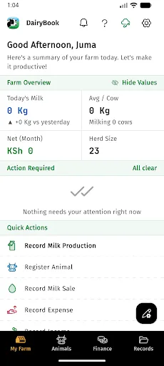 DairyBook Android app screenshot 1