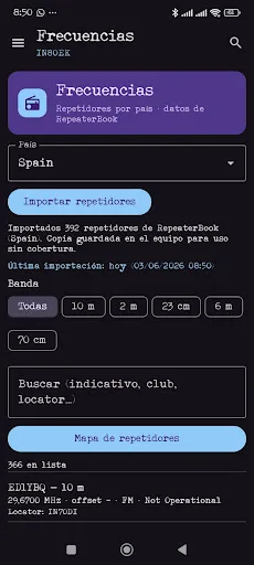 Radioaficionado: Frecuencias Android app screenshot 3