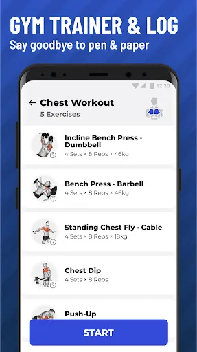 Gym Workout Tracker: Gym Log Android app screenshot 1