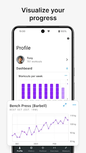 Strong Workout Tracker Gym Log Android app screenshot 4