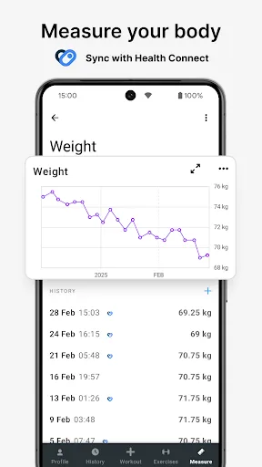 Strong Workout Tracker Gym Log Android app screenshot 6