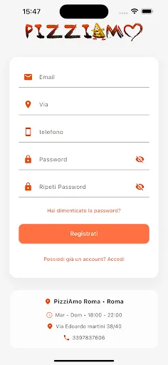 Pizziamo Roma Android app screenshot 2