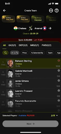 GoalPe: Daily Fantasy App Android app screenshot 2