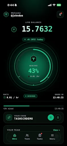 TASH Network Android app screenshot 2