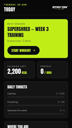 Stay On Fitness Android app screenshot 1