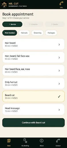 Mr. Cut Barbershop Android app screenshot 3