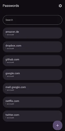 Passwords Android app screenshot 1