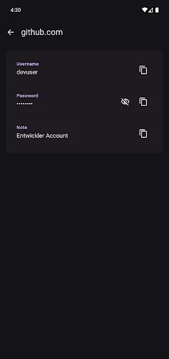 Passwords Android app screenshot 5