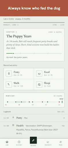 PawLog: Family Dog Care Android app screenshot 1