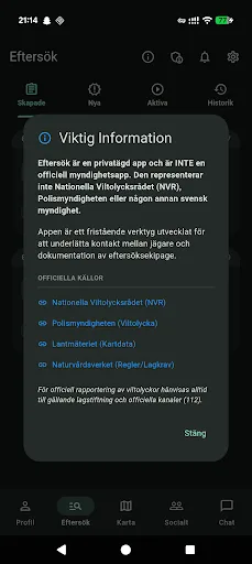 Eftersök Android app screenshot 1