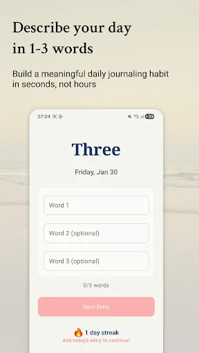 Three – Data-driven journaling Android app screenshot 2